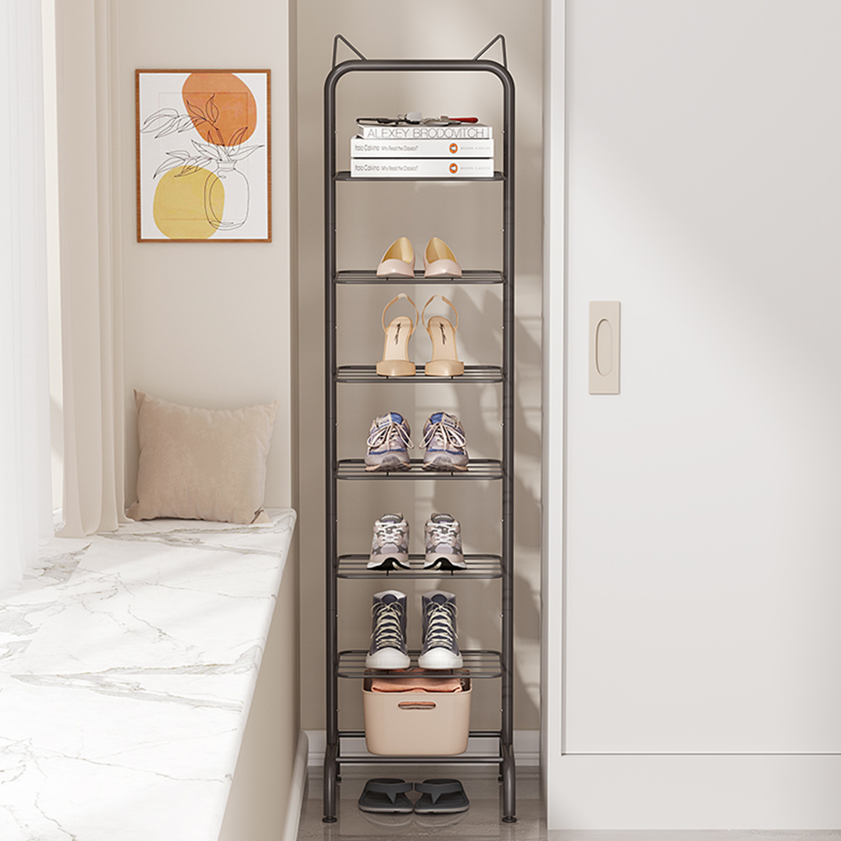 3/4/5/7 layer Metal Shoes Storage Rack Free Standing Shoes - Temu