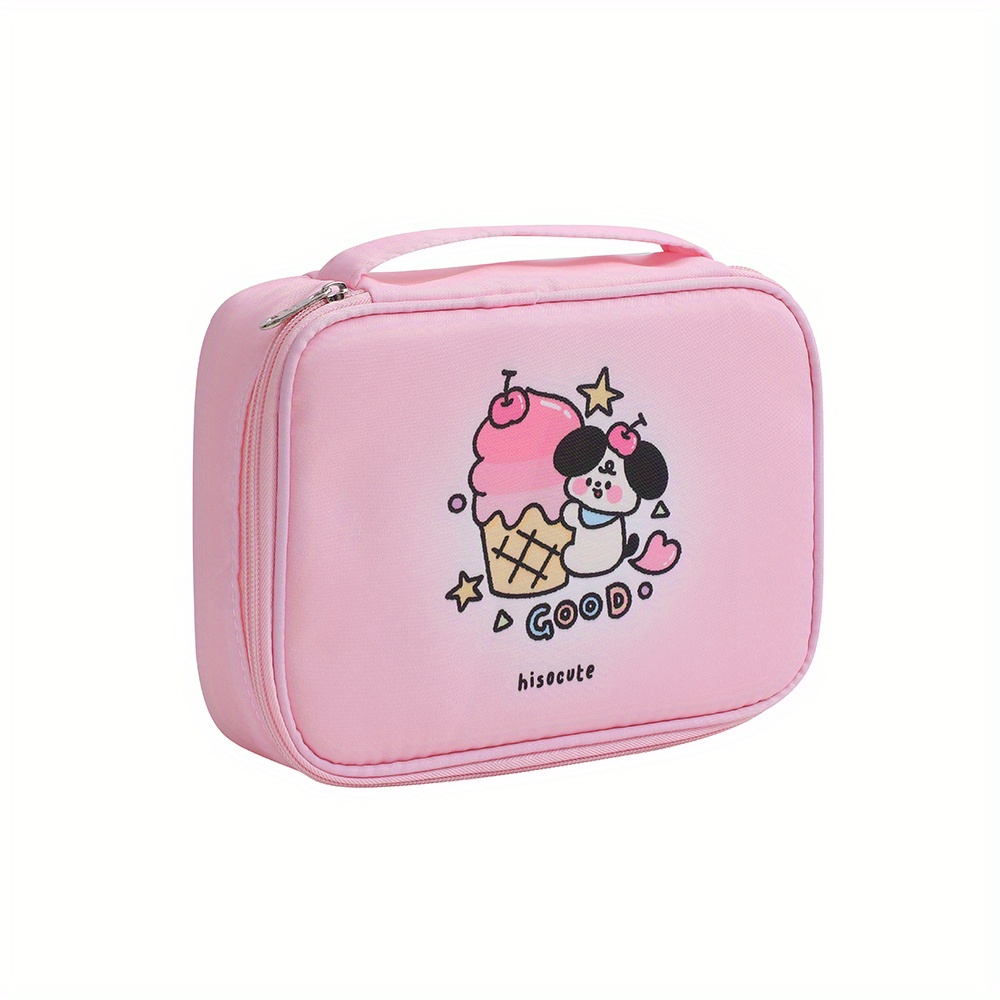 Cartoon Cute Plush Makeup Bag, Travel Roomy Cosmetic Pouch Toiletry Bag  With Handle, Square Cosmetic Case Toiletry Container Organizer, Great Gift  For Girls Women - Temu