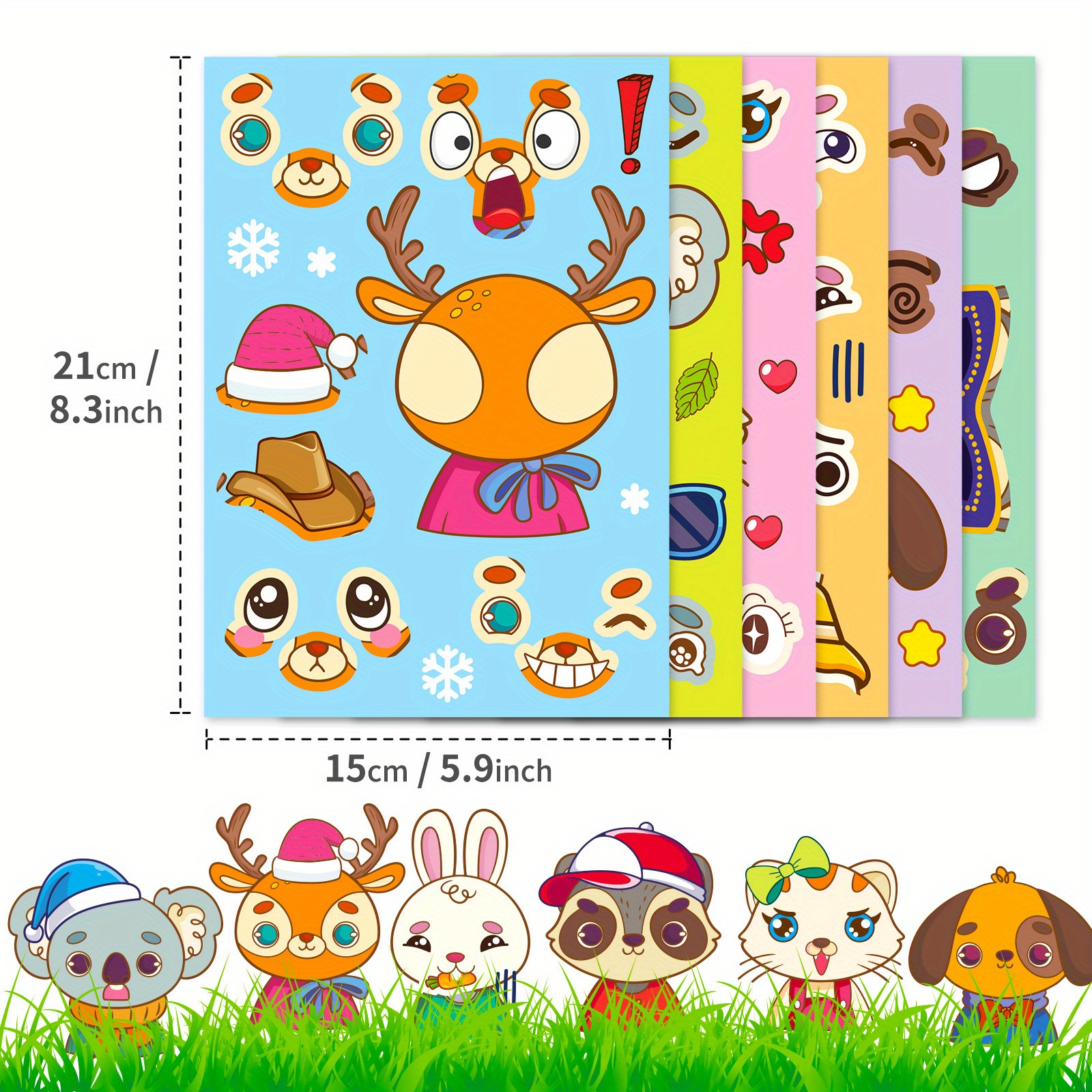 2 libros de pegatinas para niños de 4 a 8 años, diseños temáticos de  arcoíris de animales, regalo de fiesta, crea 22 imágenes : Precio Guatemala
