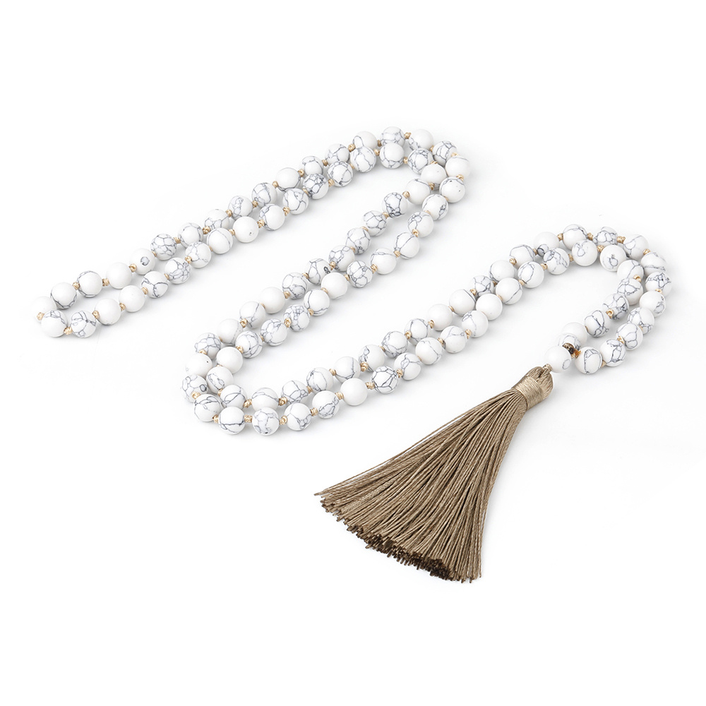 Yoga Meditation Accessories, Long Necklaces Women, Tassel White