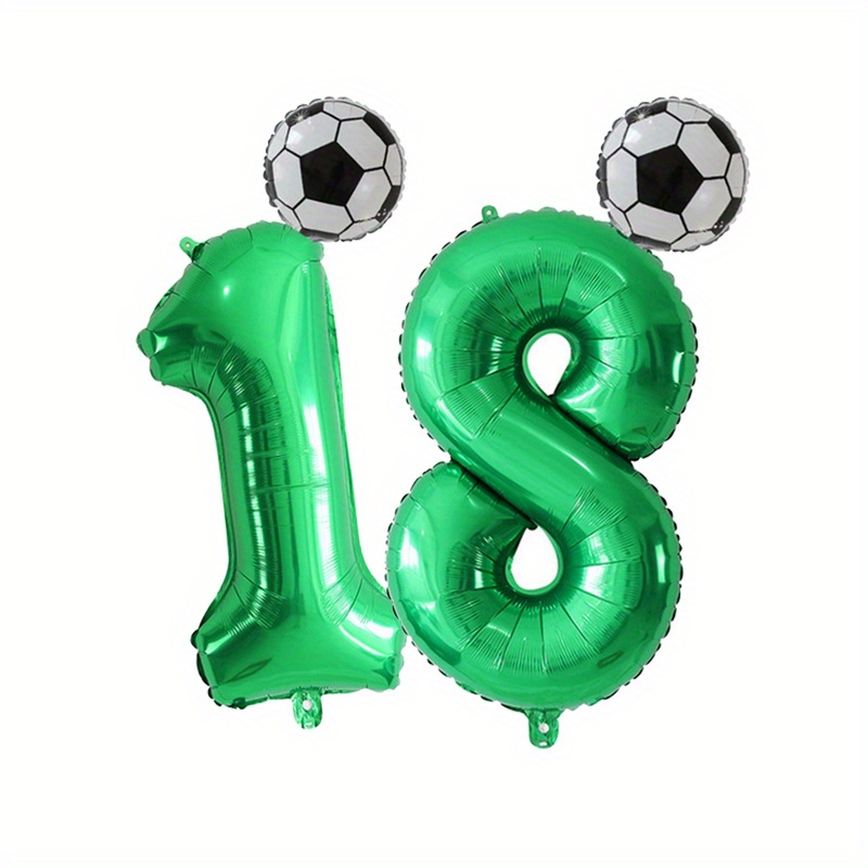 Acquista 11 palloncini a tema calcio, decorazioni per feste di compleanno,  palline digitali verdi da 32 pollici per bambini, forniture per feste di  calcio