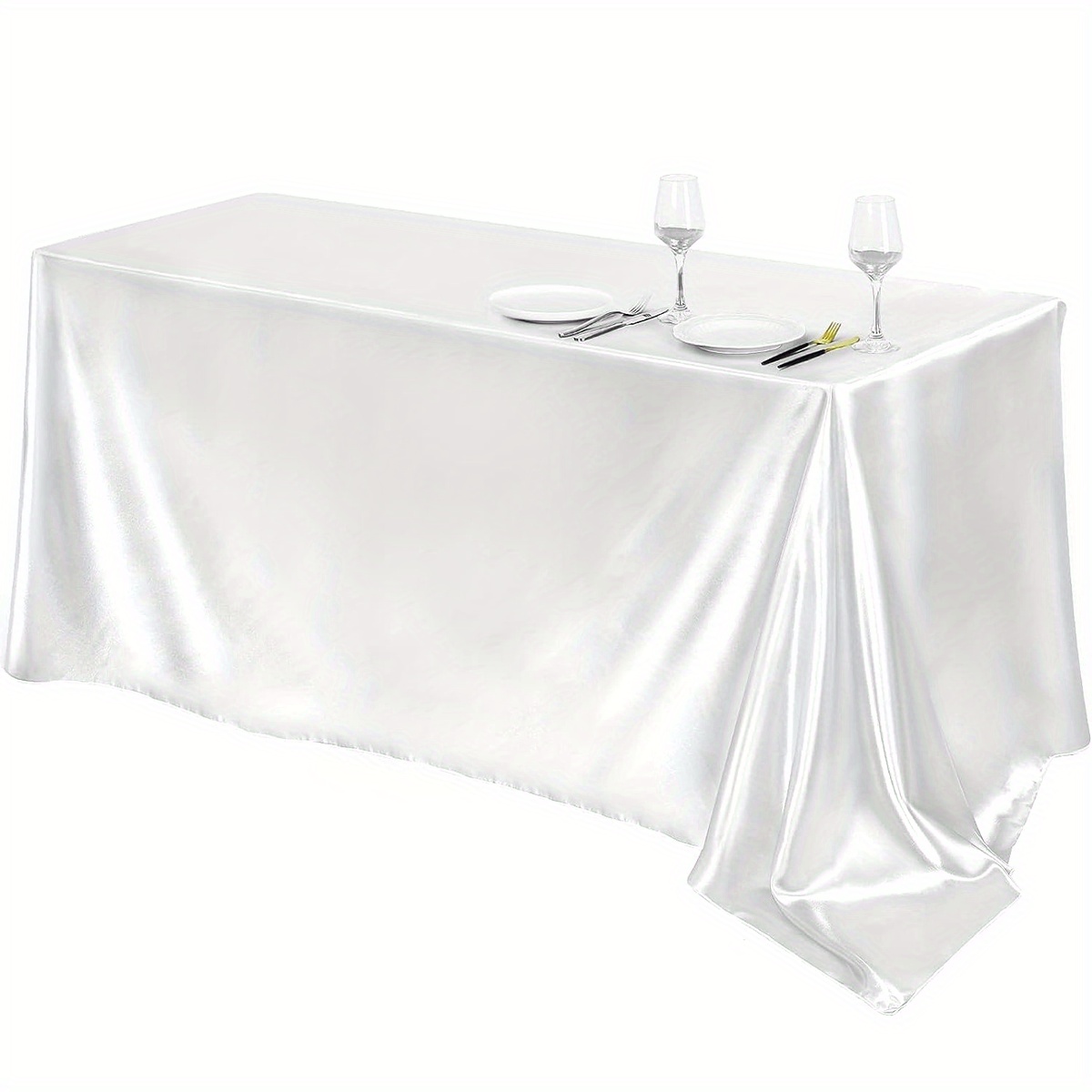 1pc, Nappe En Satin, Nappe Rectangulaire Brillante Recouvrant Une