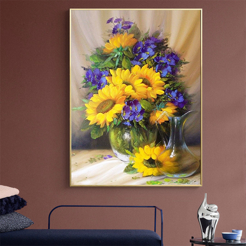 5d Diy Artificial Full Round Diamonds Painting Set For Adults Beginners,  Frameless Flowers Pattern Diamonds Art For Home Wall Decoration And Gift -  Temu Philippines