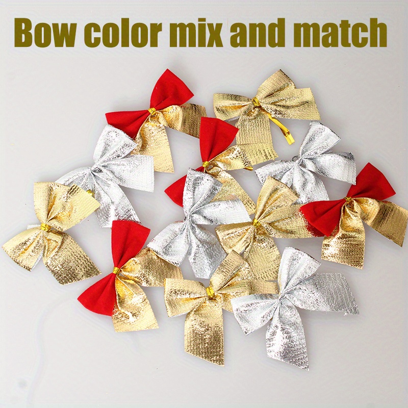 Silver and Gold Christmas bow for decorating