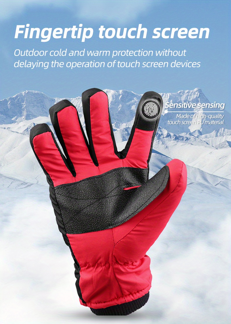 Winter Ski Gloves Touch Screen Snow Gloves Waterproof - Temu