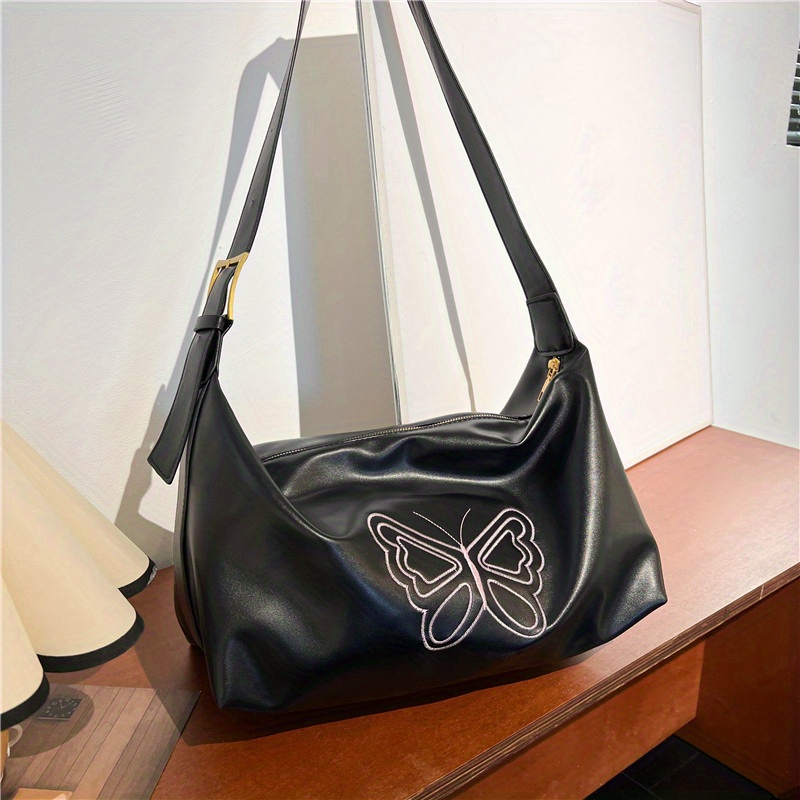 Y2k Butterfly Print Crossbody Bag Cute Shoulder Hobo Bag Womens