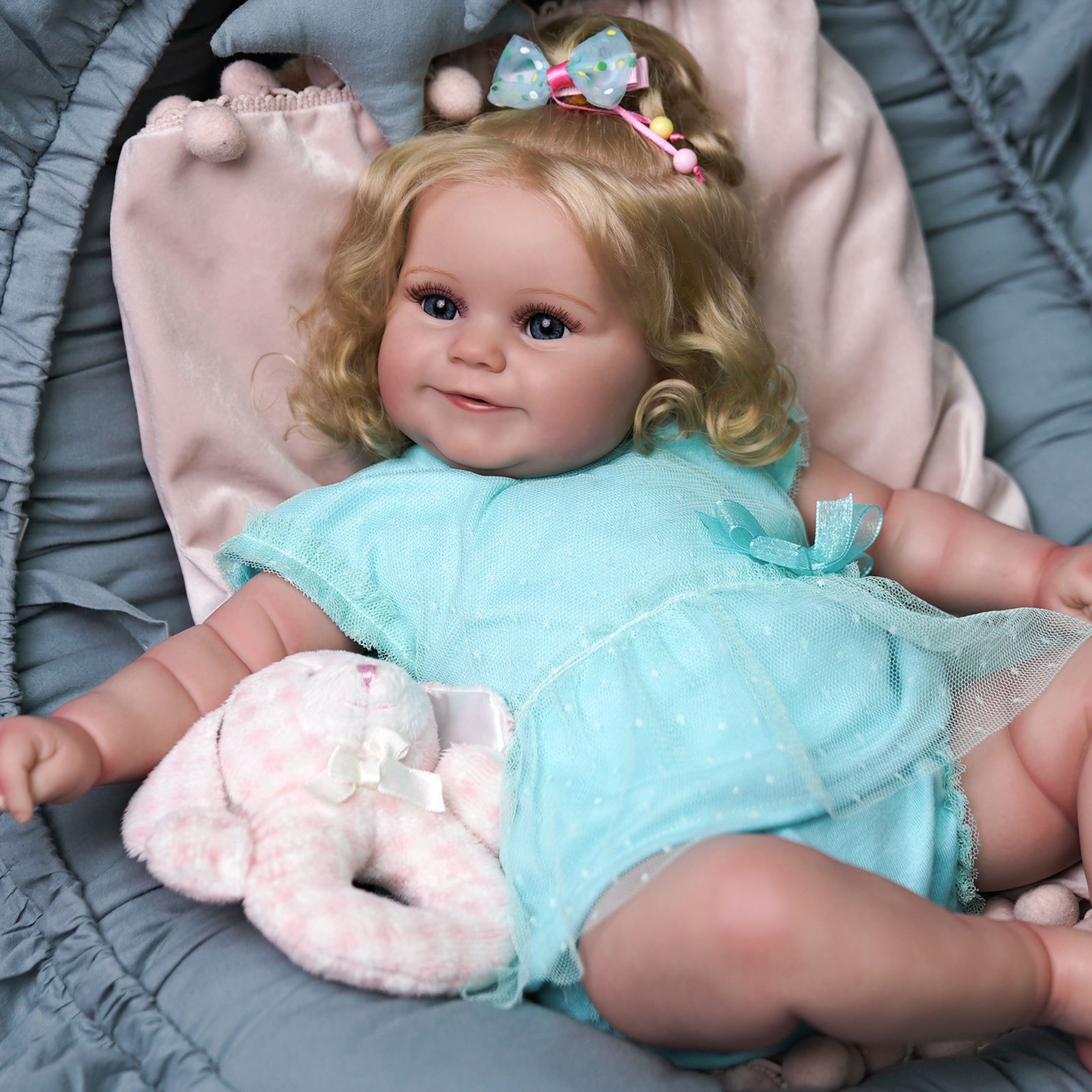 Finished Open Eyes Long Hair Reborn Baby Dolls Realistic Newborn Baby