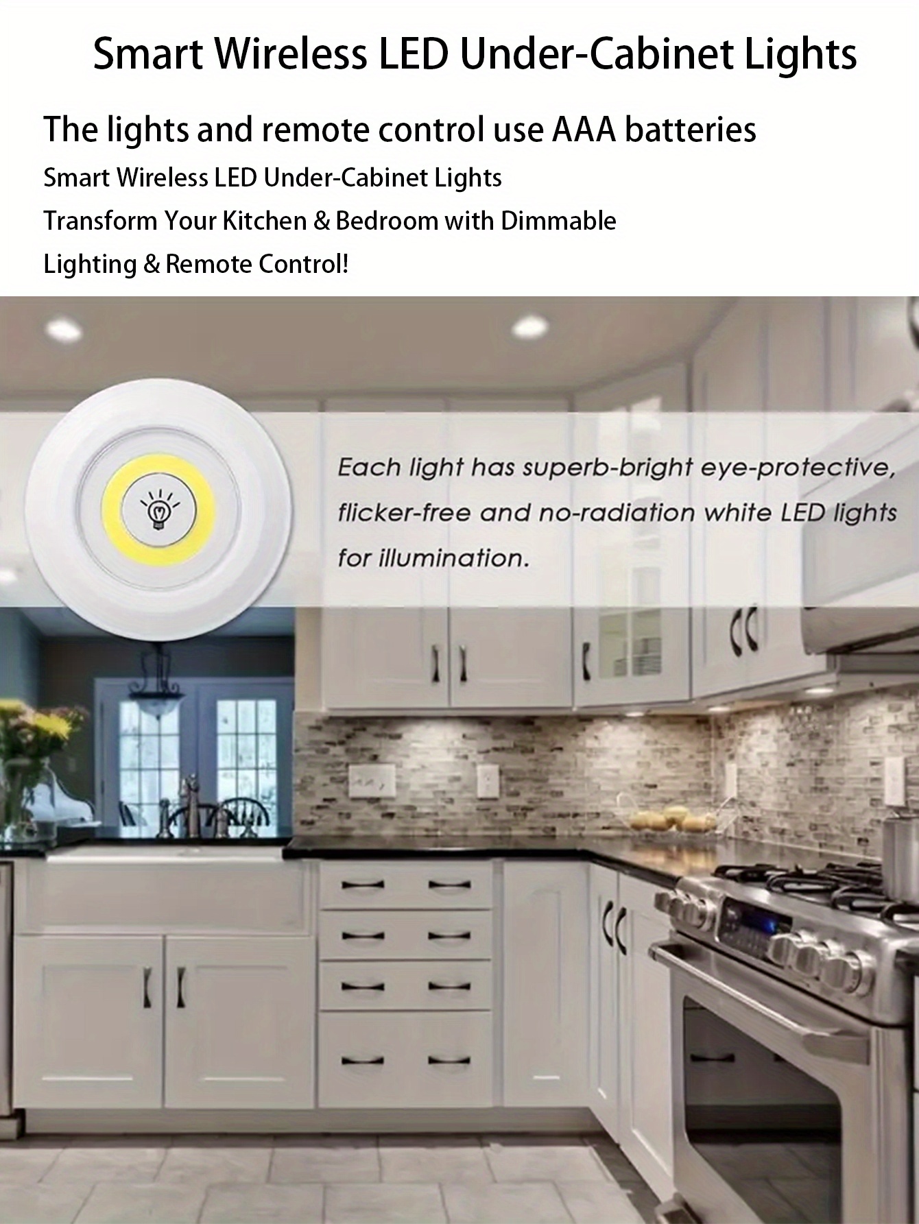 Smart Wireless Led Under cabinet Lights Kitchen Under - Temu