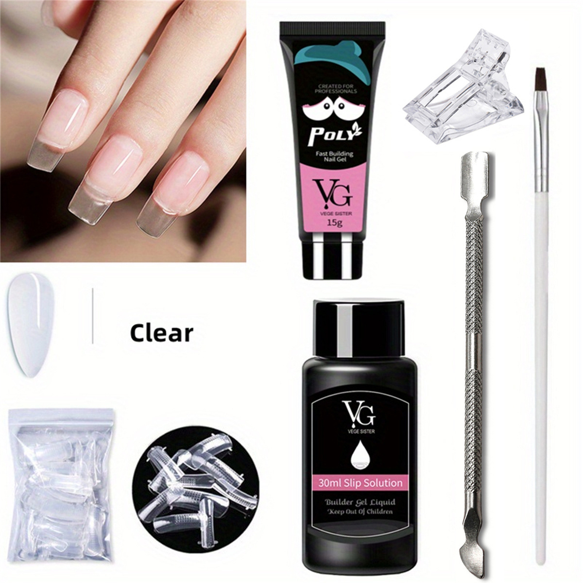 Poly Gel Nail Extension Kit Poly Gel Nail Extension Tips - Temu