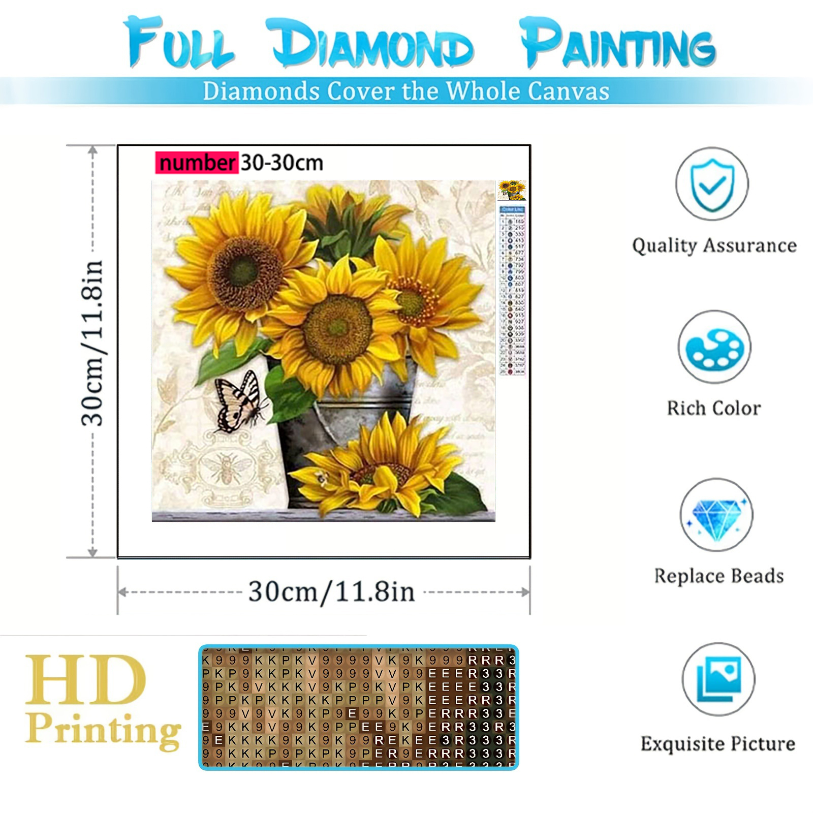 1pc 7.87x7.87inch 5D DIY Diamond Painting For Adults And Beginners Beach  Sunflower Diamond Painting For Living Room Bedroom Decoration