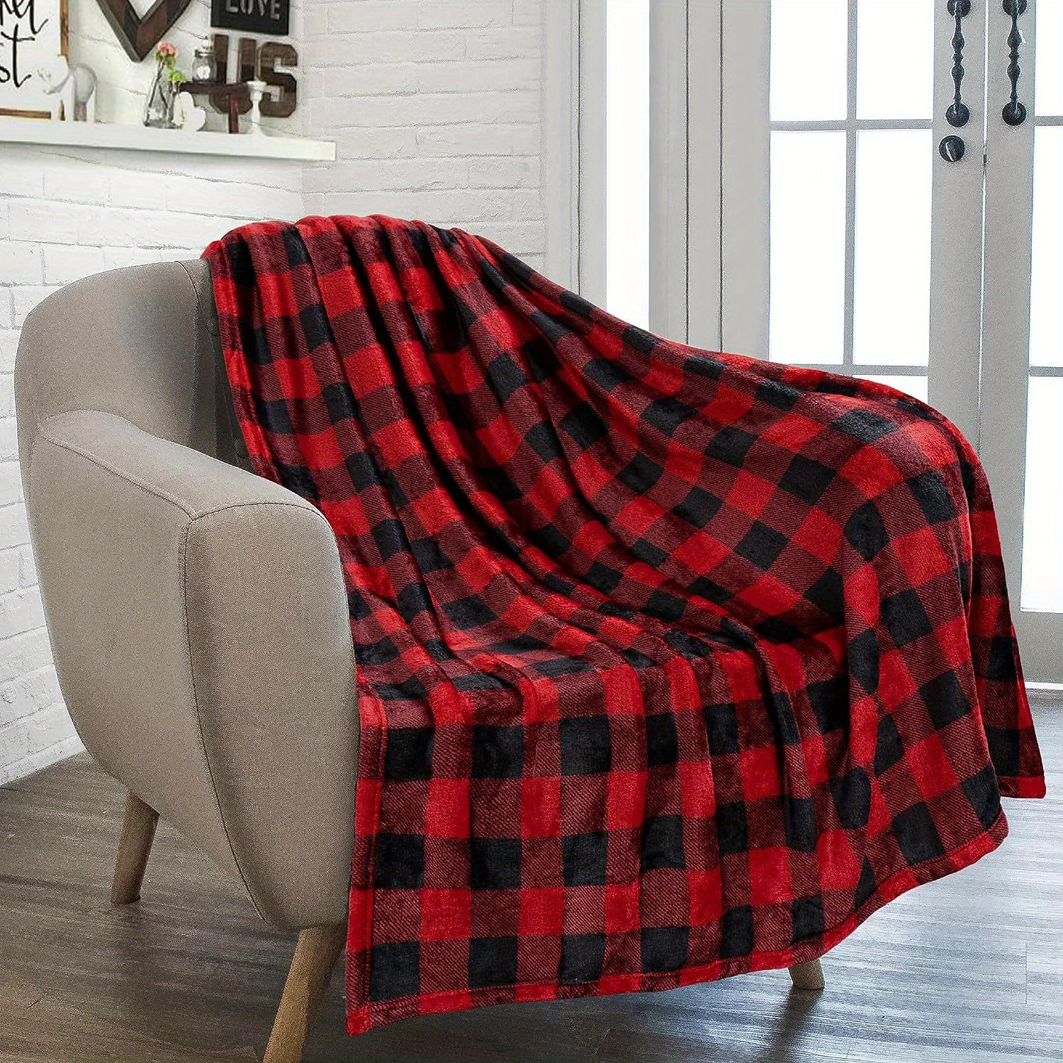  Ultra Soft Checkered Blanket Cozy Buffalo Check Throw