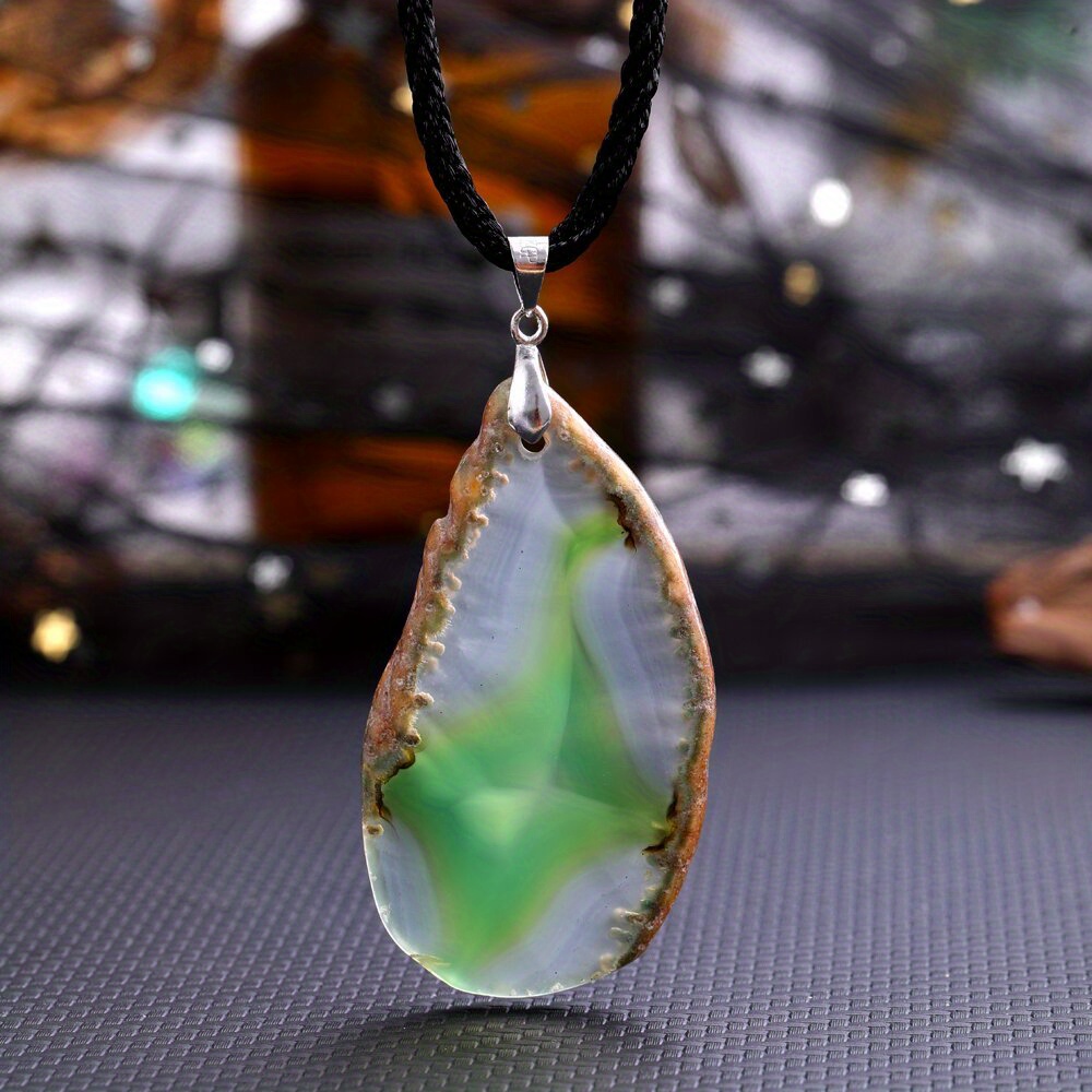 Green Agate Slice Necklace