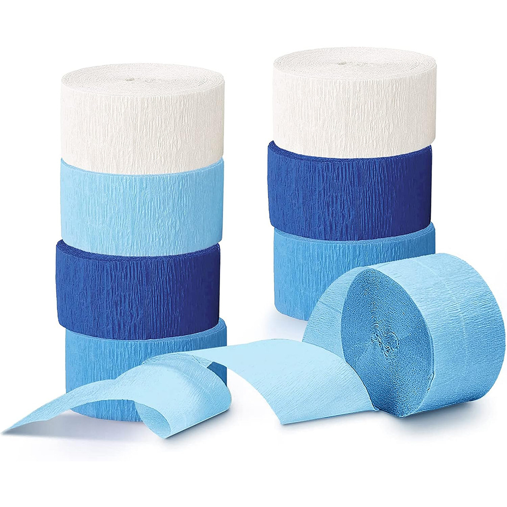 Paper Streamers Royal Blue White Paper Craft Streamers - Temu