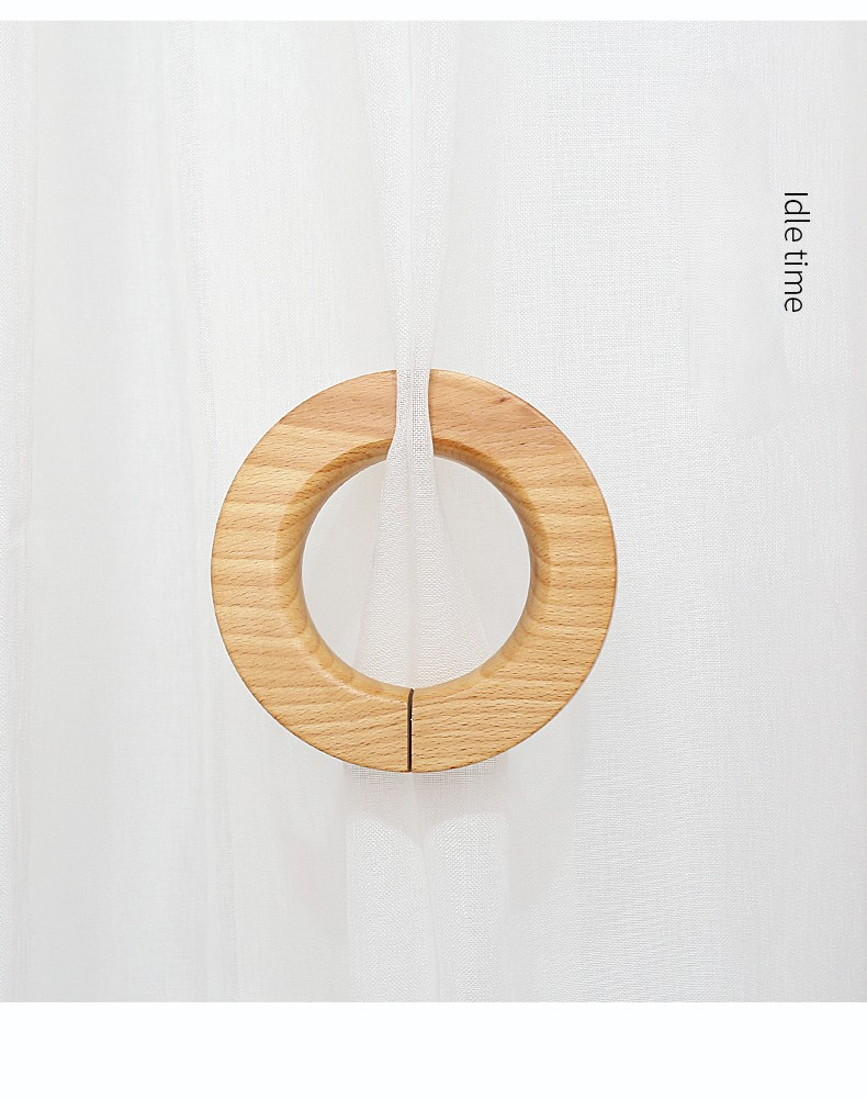 Natural Wooden Curtain Tieback Magnetic Curtain Buckle Ring - Temu