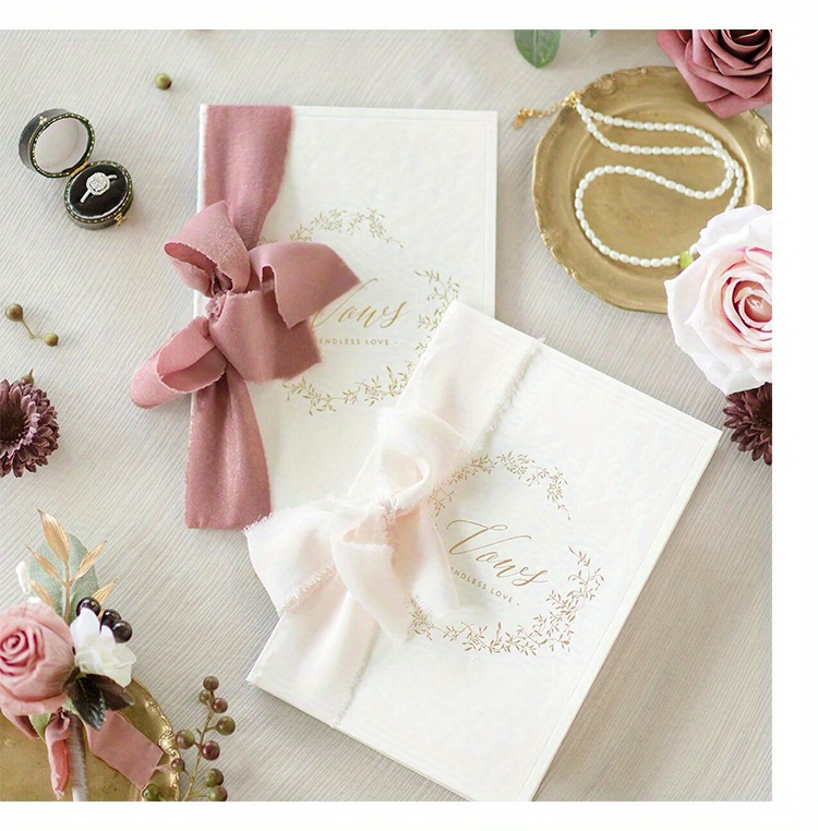 Mlurcu Light Pink Chiffon Ribbon Fringe Silk Ribbon 1 1.5 2 x 7Yd  Handmade Frayed Ribbon Set Fabric Ribbon for Wedding, Bouquet, Gift  Wrapping
