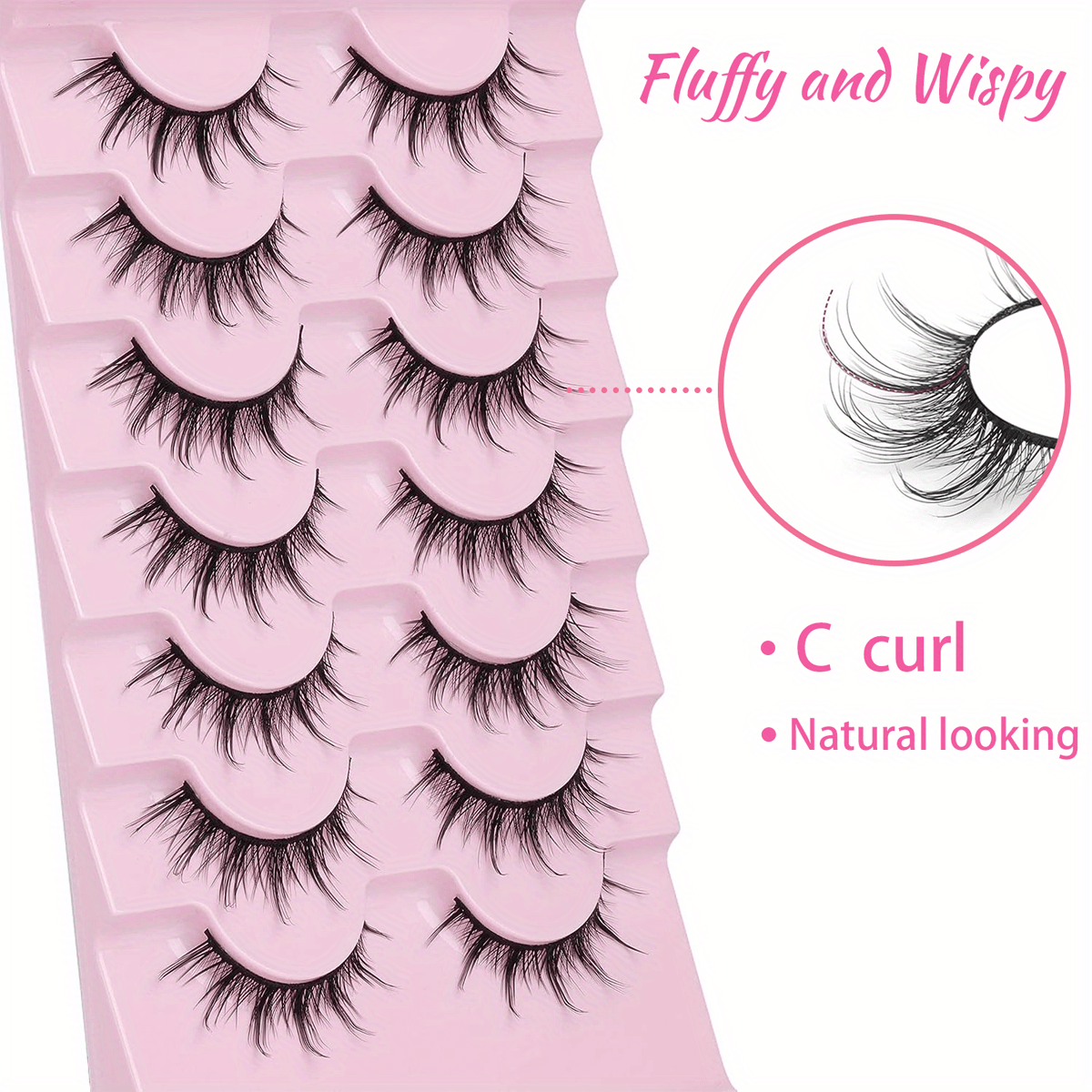 Manga Anime Lashes, Natural Look False Eyelashes, Faux Mink Wispy Fluffy 3d  Volume Eyelashes, Korean Japanese Asian Cosplay Fake Eyelashes, Look Like  Individual Cluster Lashes ( Pack ) - Temu