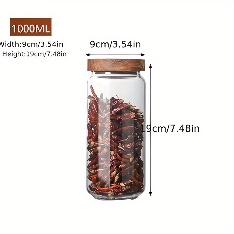 Clear Cute Glass Storage Jar Holder With Airtight Bamboo Lid - Temu