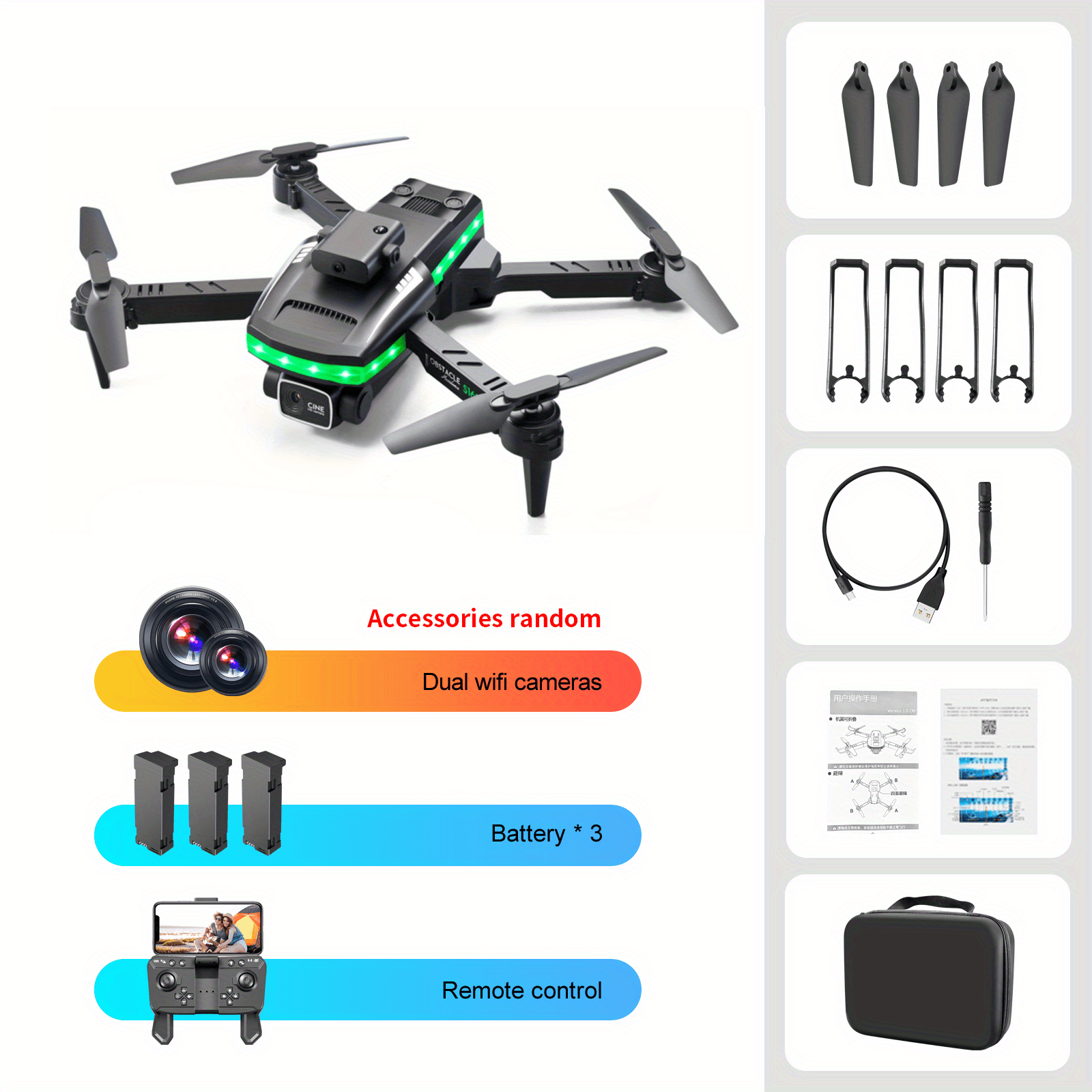 Drone with Camera 4K, Drones for adults, WiFi FPV RC Quadcopter with  Multiple Flight Modes, 3D Flip Foldable Mini Drones Toys Gifts for Kids