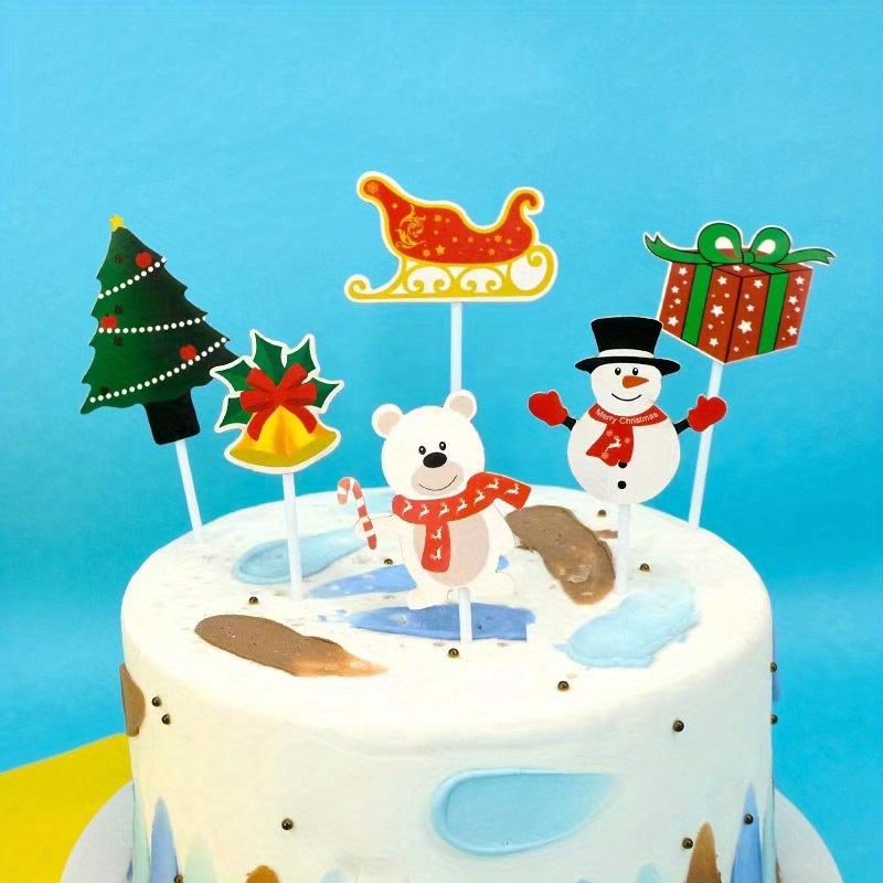 North Pole Holiday Cake Toppers, Fondant Christmas Decorations, Reindeer,  Penguin, Snowman, Christmas Tree, North Pole, Fondant Handmade