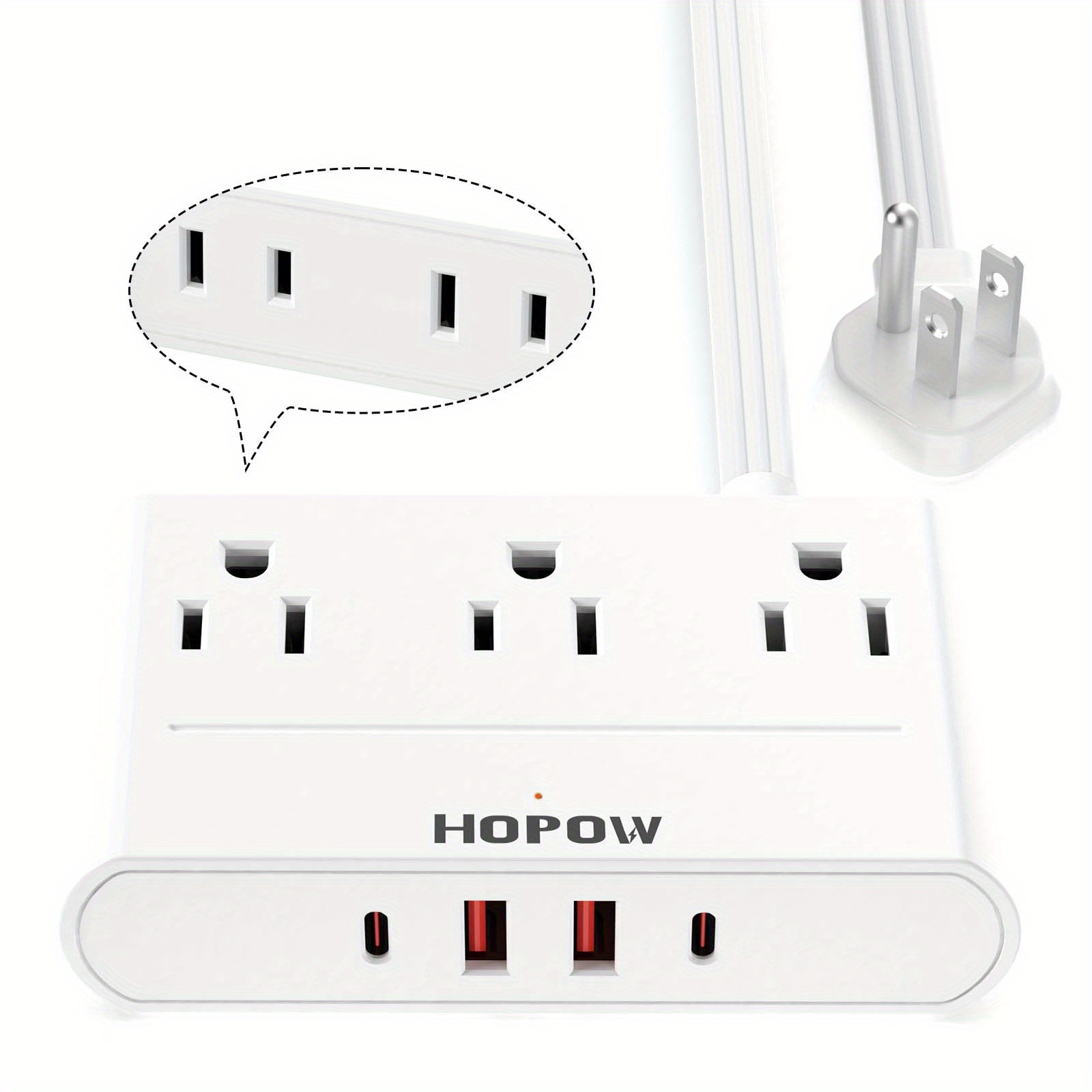 Slim Outlet Cover With Ultra Flat Plug Power Strip - Temu