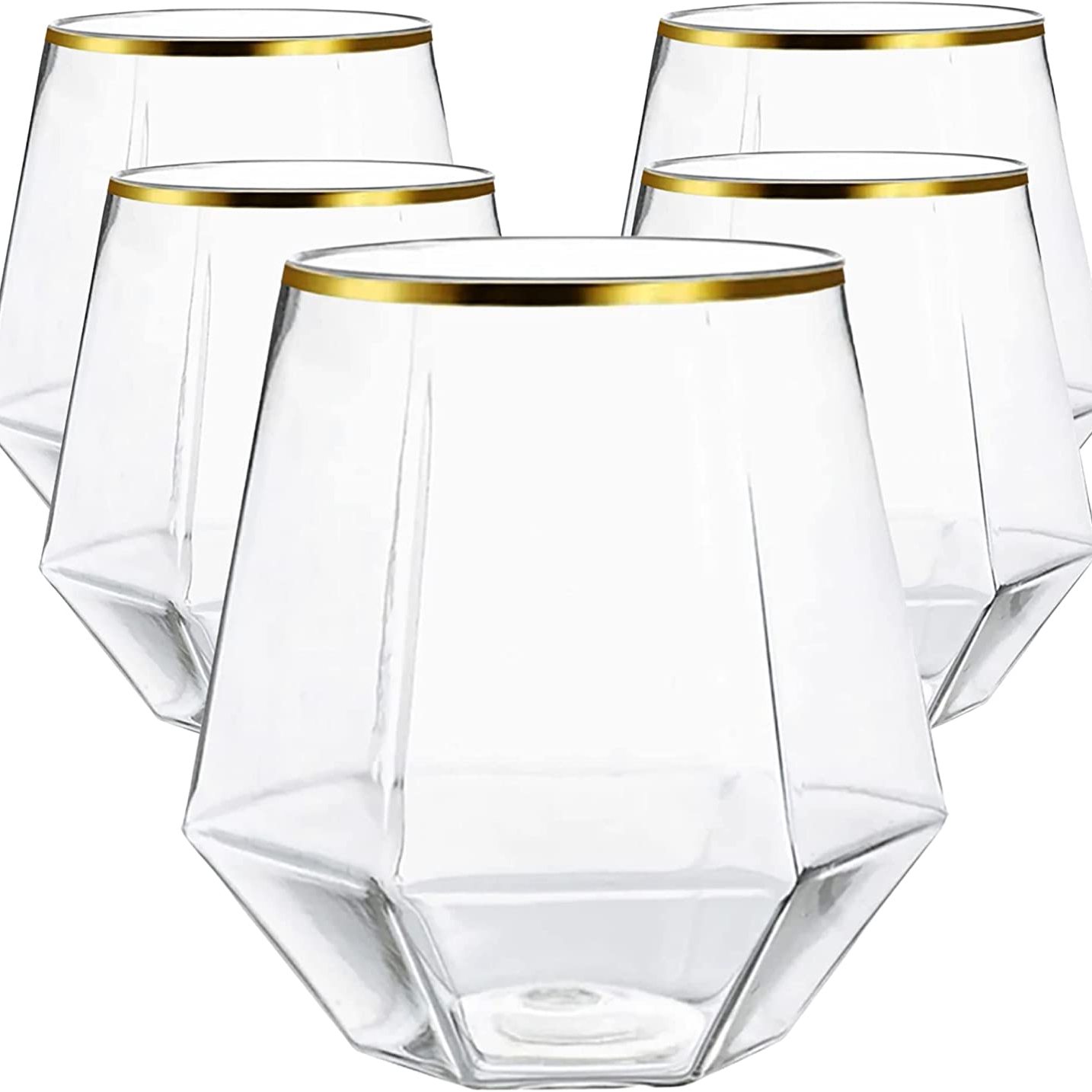5pcs] 12oz Fancy Plastic White Wine Glasses Unbreakable for all Occasions