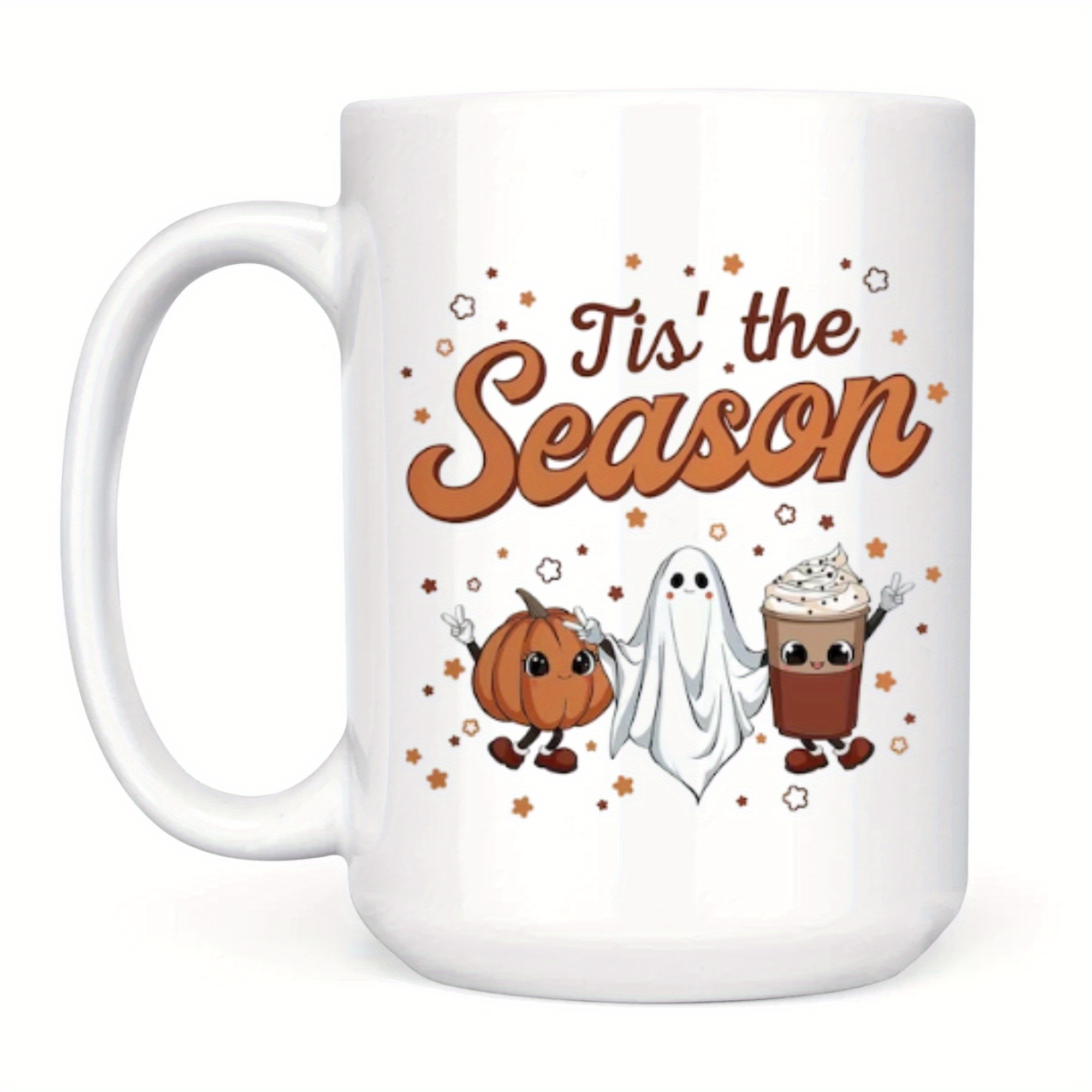 1pc, Halloween Ghost Coffee Mug, 400ml/13.5oz Ceramic Coffee Cups, Cute  Kawaii Water Cups, Summer Winter Drinkware, Birthday Gifts