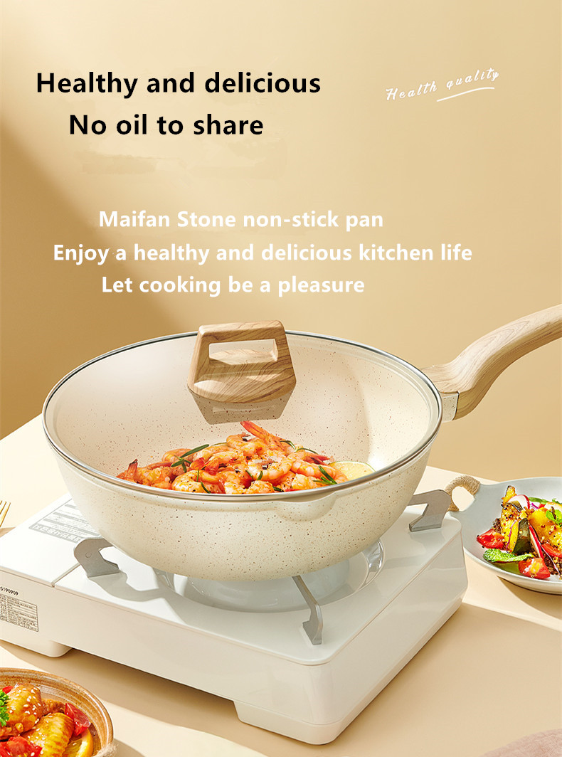 Woks & Stir-fry Pans, Griddle, Chef's Pans, Non-stick Maifan Stone