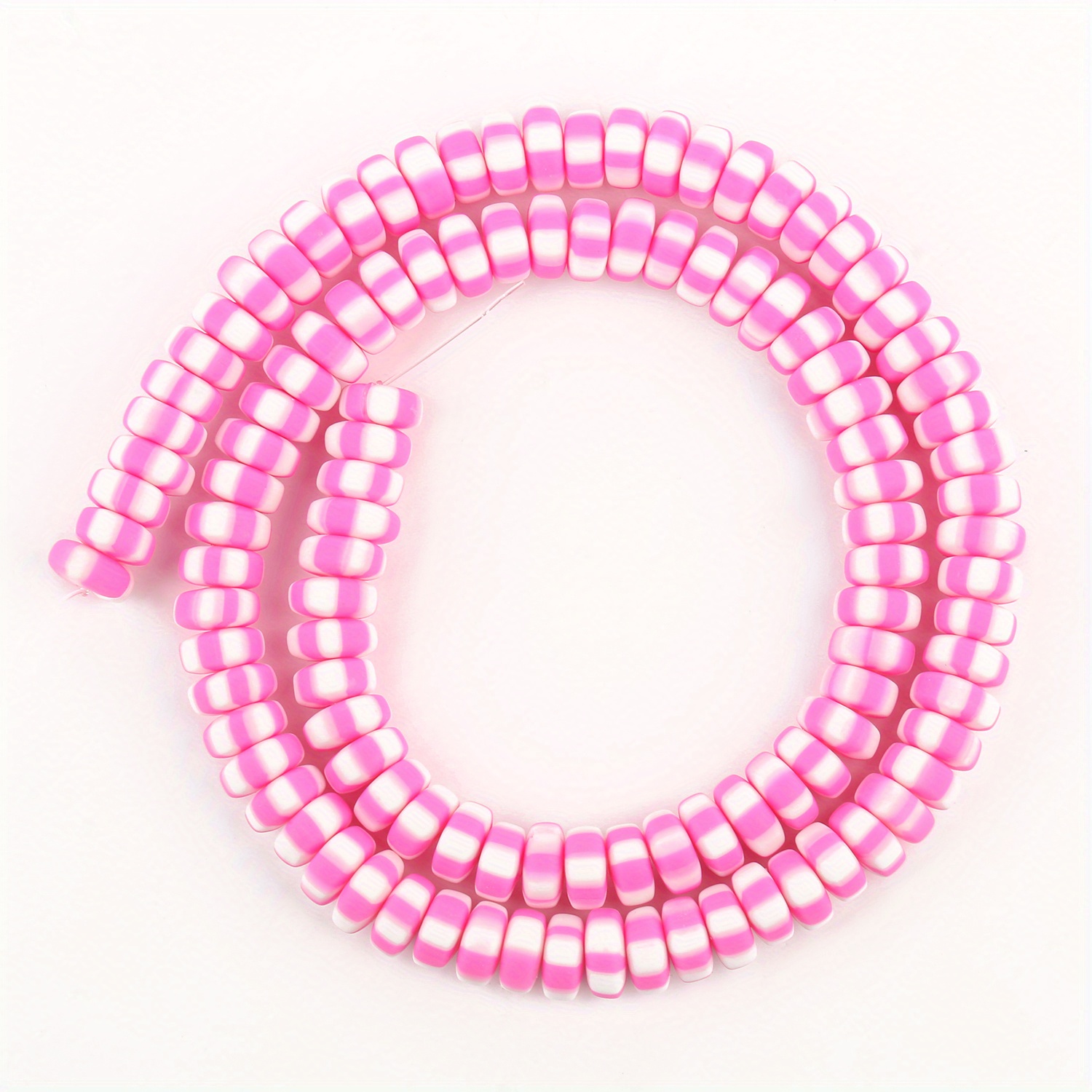 Awareness Ribbons Clay Beads, Pink Ribbon Polymer Clay Beads, Round Pink  Clay Beads, Jewelry Beads, Bead for Bracelet 287 