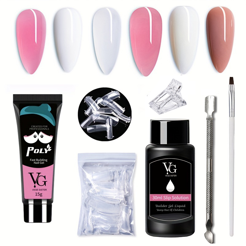 Poly Gel Nail Extension Kit Poly Gel Nail Extension Tips - Temu