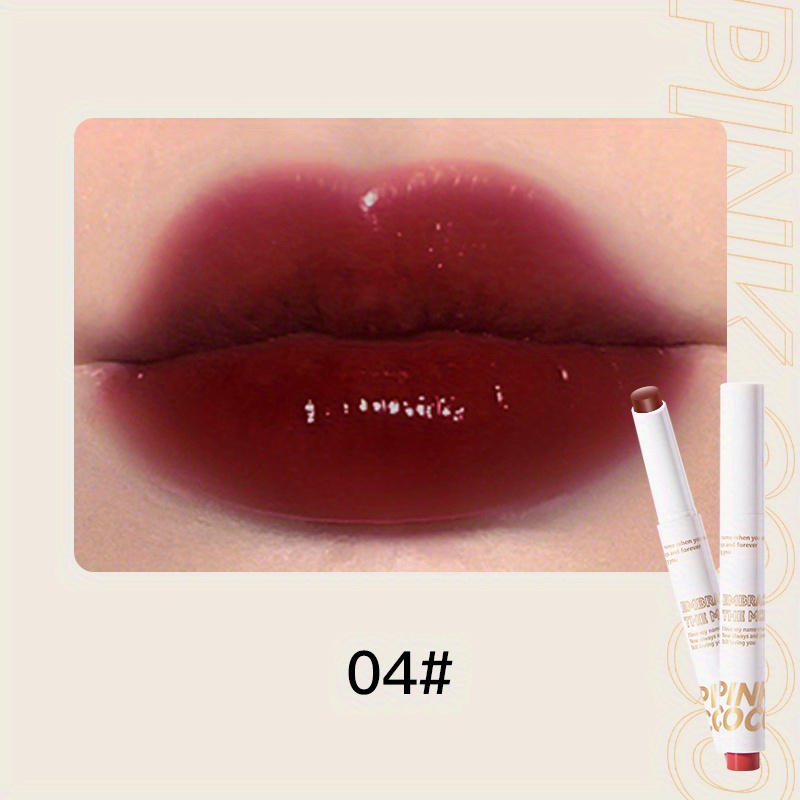 Shimmer Satin Lipstick Moisturizing Lip Balm Berry Red