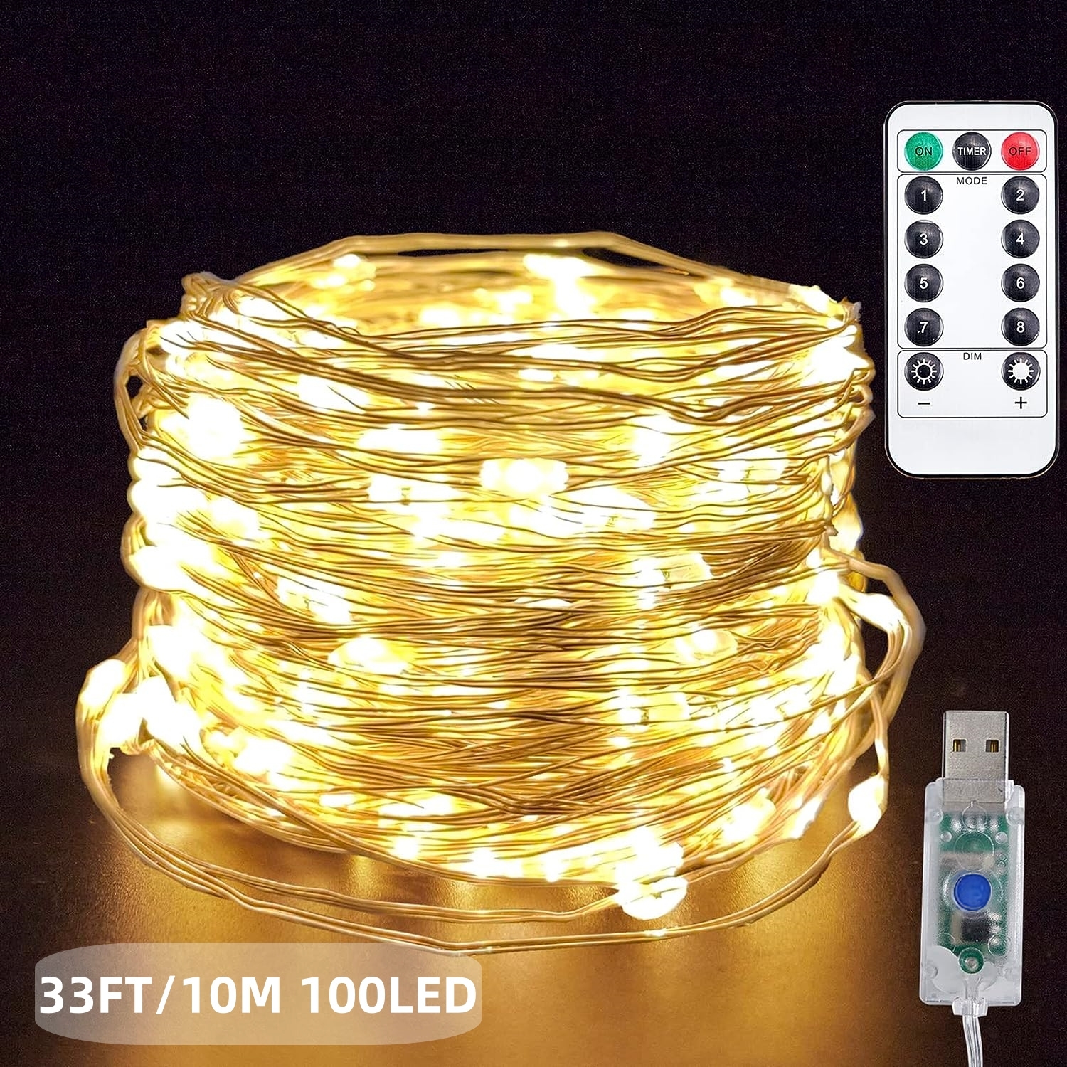Usb Led Star String Lights With Remote Control 8 Modes - Temu