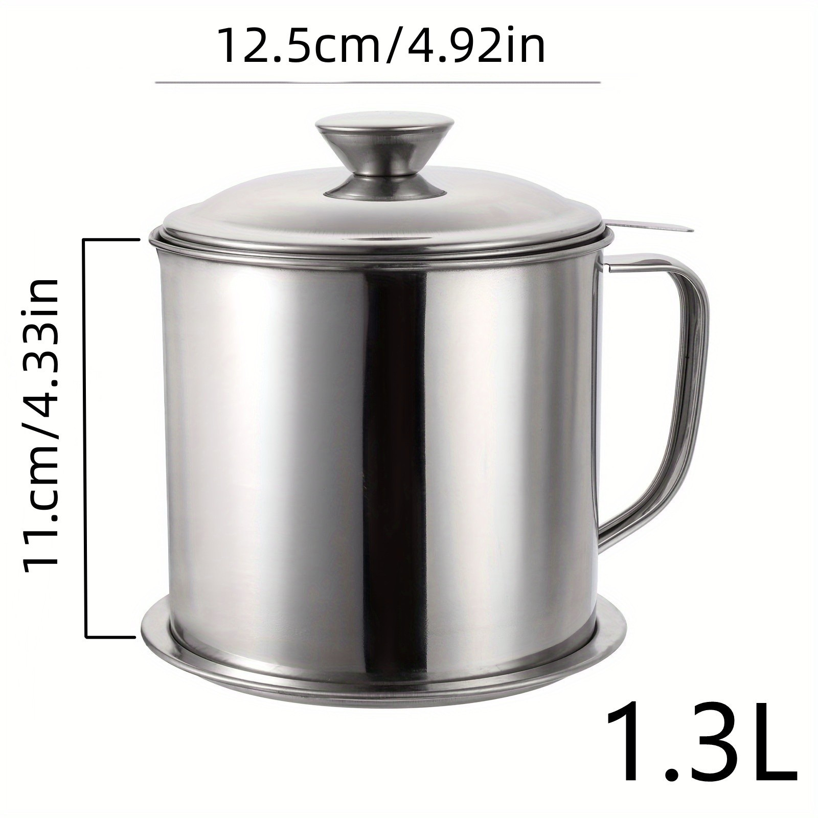 Grease Container With Strainer, 3l Stainless Steel Cooking Oil