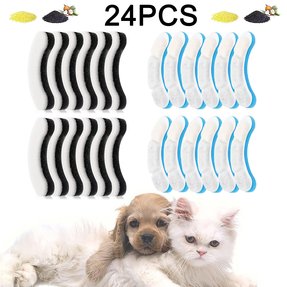 8Pcs Black Sponge Filter For Pet Cat Water Fountain Replacement Cat Dog  Fountain Foam Filter Pet