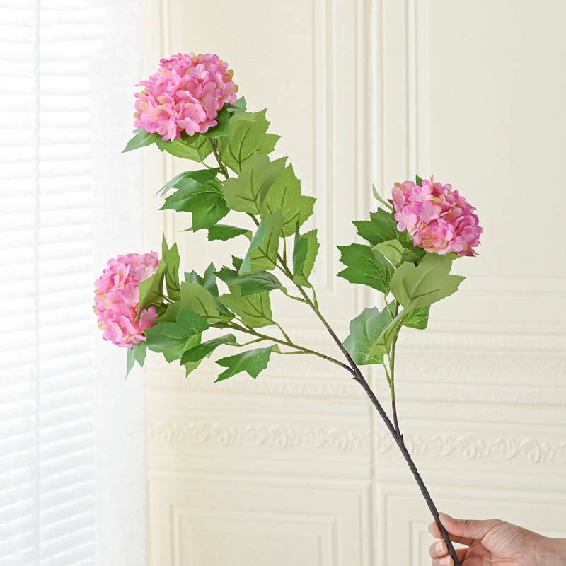 Ramo de hortensias artificiales de seda sintética, flores florales de  verano para el hogar, centro de