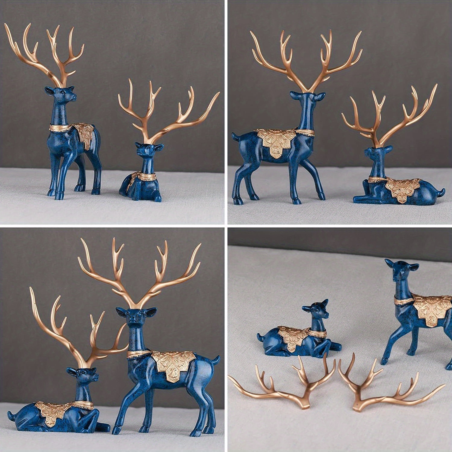 Blue Deer Figurine Home Decor Resin Sculpture Decorative Gifts - Yahoo  Shopping