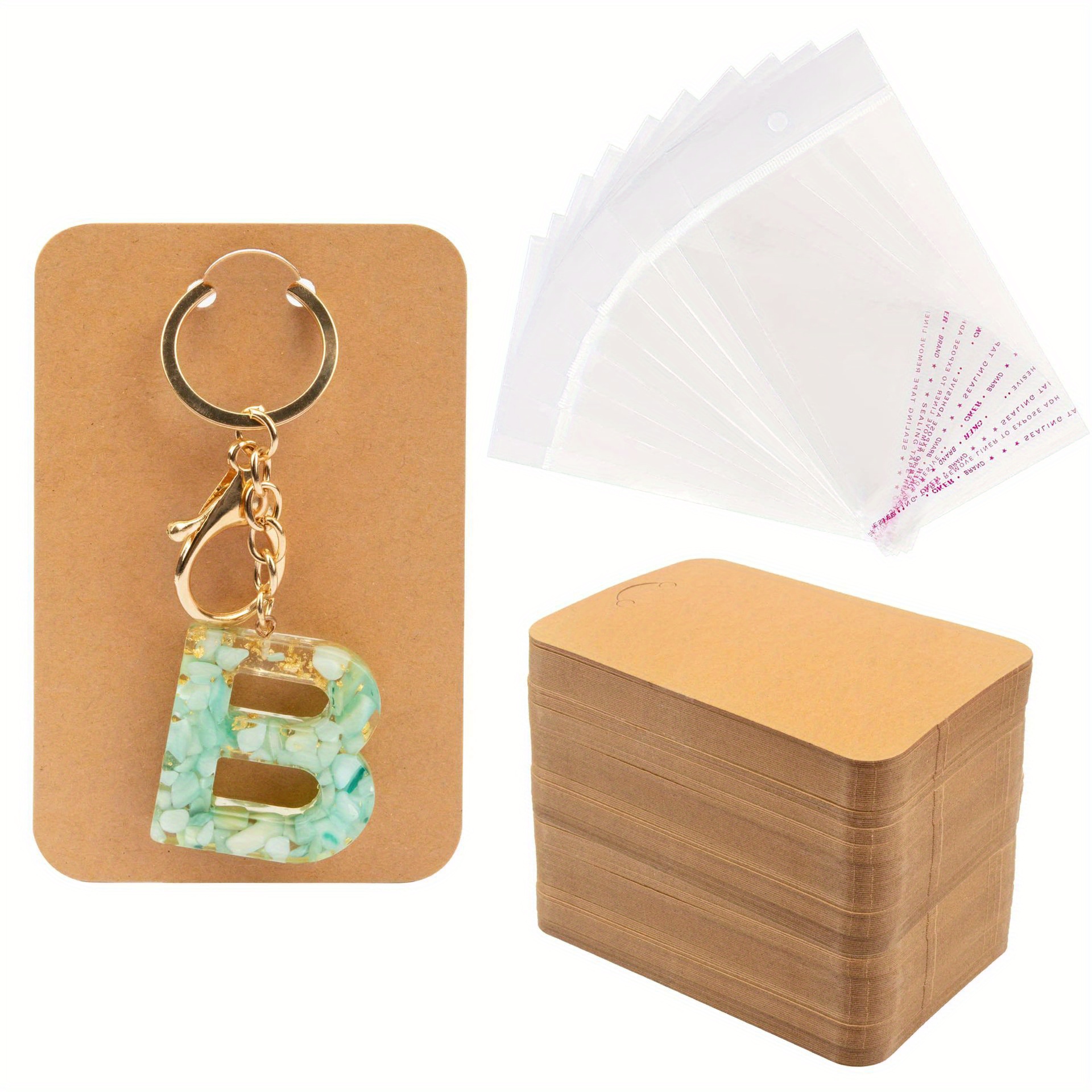 Keychain Keyring Display Cards With Self sealing Bags Cards - Temu