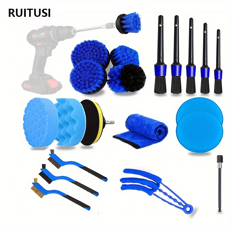 16PCS Car Detailing Brush Kit, Detail Brushes Car Detailing, Car Detai –  AOOKMIYA