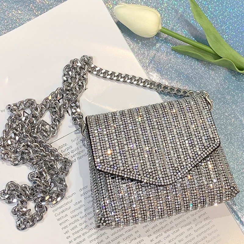 Silver Chain Crossbody Luxury Bag