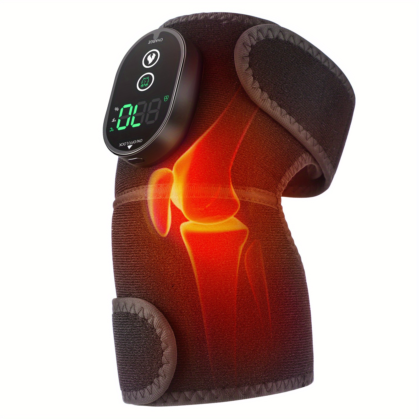 Wireless Electric Shoulder Heating Pad Massager Massage Heated Wrap Braces  for Left Right Shoulder 3 Vibration and Temperature Settings LED Display