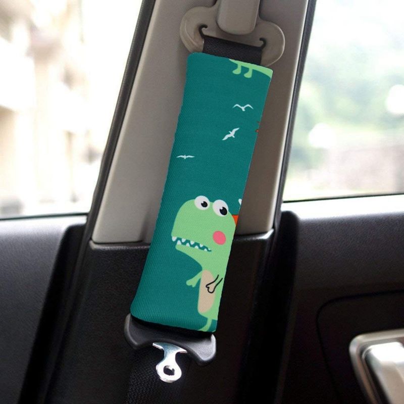 2pcs Cute Dinosaur Car Seat Belt Cover Summer Soft Safety Shoulder Pad For Comfort And Protection In Your Vehicle Comfort & Safety details 0