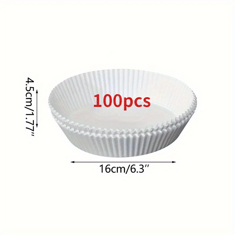 100pcs Air Fryer Disposable Paper Liner, 6.3 Air Fryer Liners(White) 