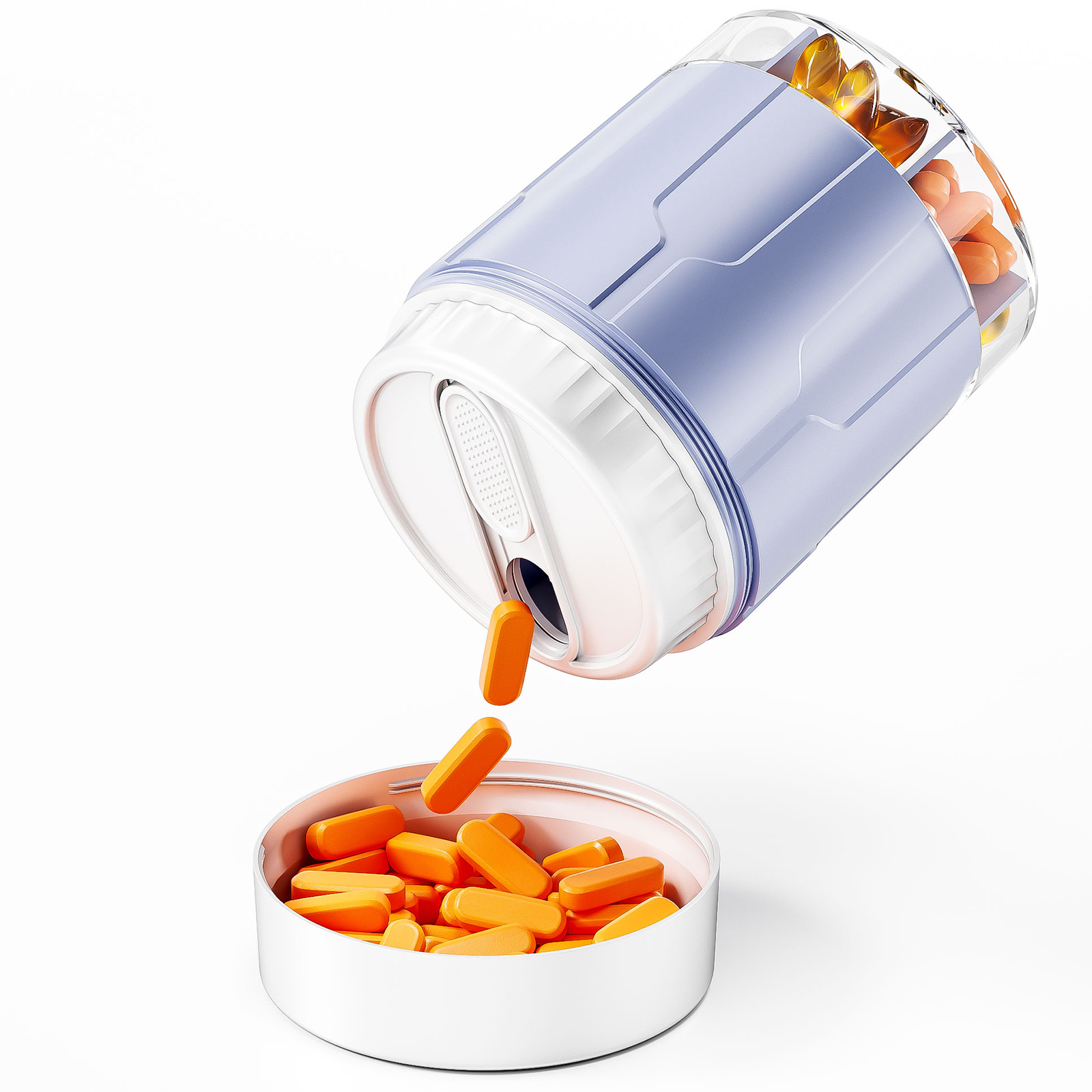 Supplement Bottle Organizer with 7 Compartments