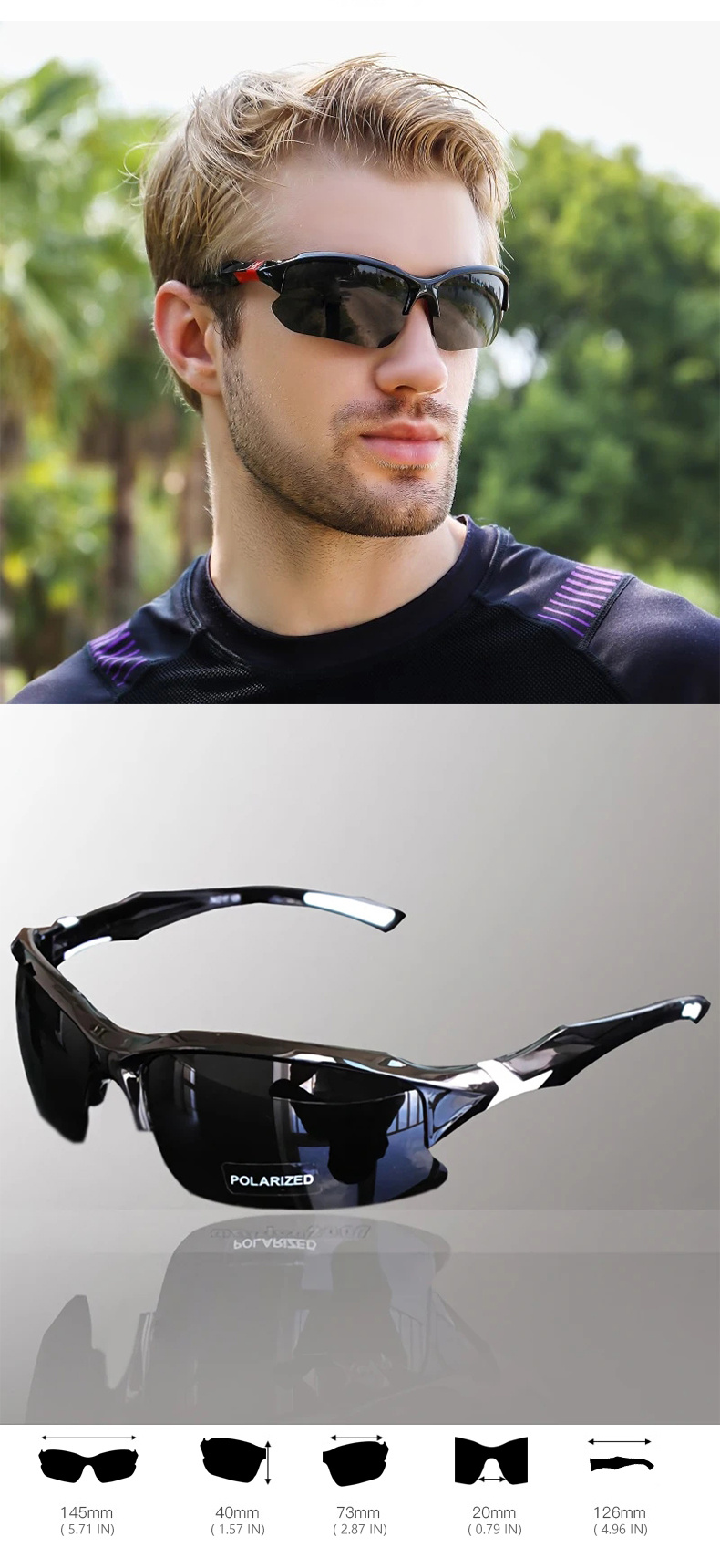Golf Sunglasses | Polarised, Mens | Interchangeable UV400 Lenses