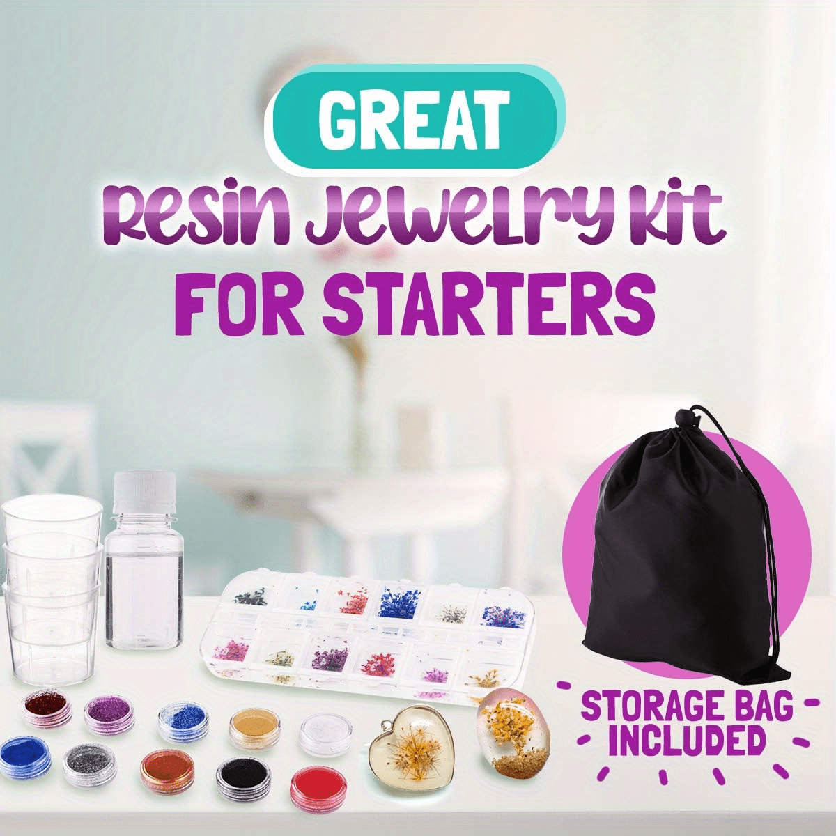 Resin Jewelry Making Starter Kit - Resin Kits for Beginners with Molds and  Re