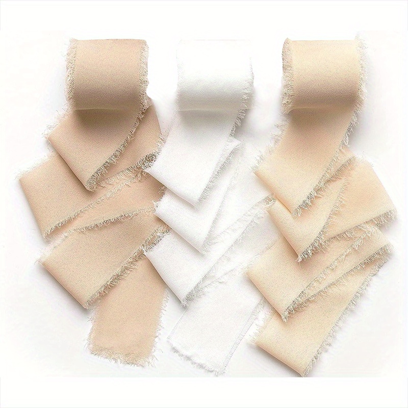 Chiffon Silk Ribbon X 5 / 15 Yd Handmade Frayed - Temu