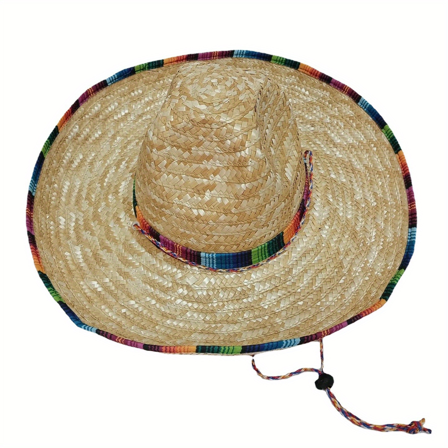 4Pack Mexican Sombrero Hat Adults with Serape Trim, 18 Wide Authentic  Sombrero for Cinco de Mayo, Straw Sombrero with Serape Band, Adult Mexican  Serape Costume 