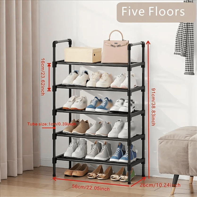 Multi Layer Floor Standing Shoe Rack, Easy Installation, Free Standing Shoe  Storage Organizer For Bedroom, Hallway, Bathroom, Office, Home, Household  Storage And Organization - Temu Italy