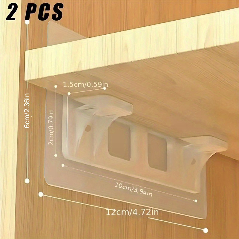 12 clips de estante de gabinete sin taladro, soporte adhesivo para
