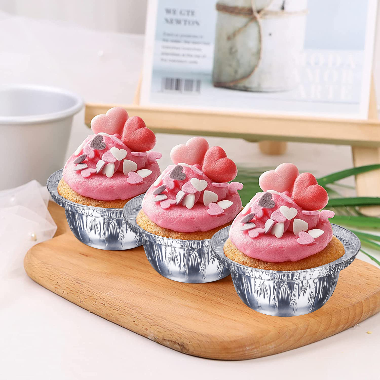 disposable shallow round aluminum foil tray containers cakes