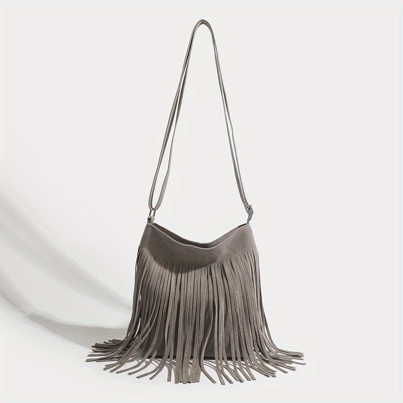 Women's Small Fringe Bucket Bag